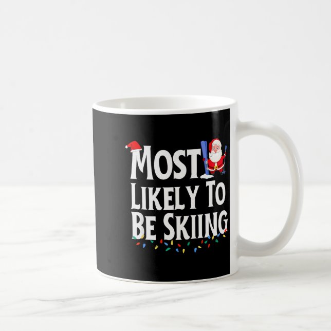 Sannolikt att åka skidor rolig jul  kaffemugg (Höger)