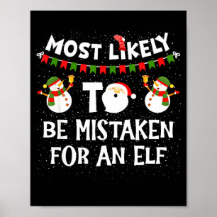 Sannolikt att förväxlas med en alv Roligt jul Poster