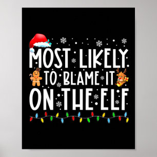 Sannolikt att skylla på tomte jul familj ch poster
