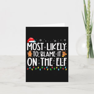 Sannolikt att skylla på tomte julen Santa familj X Kort