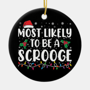 Sannolikt att vara en Scrooge Rolig Familj Jul Julgransprydnad Keramik