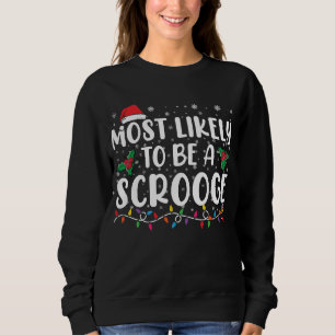 Sannolikt att vara en snål tomte rolig familj jul t shirt