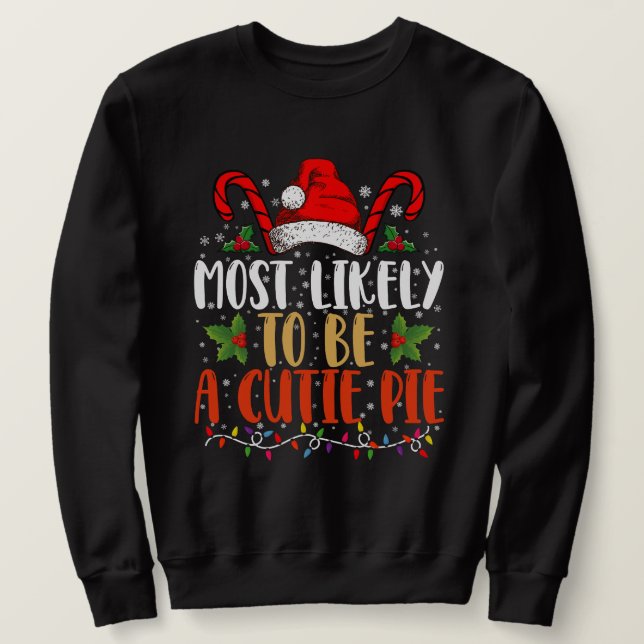 Sannolikt att vara en sötnos Thanksgiving Xmas Lång Ärmad Tröja (Design framsida)