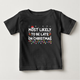 Sannolikt att vara sen med julpyjamas t shirt
