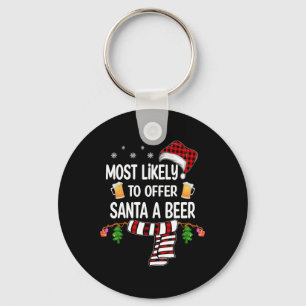 Sannolikt erbjuda jultoma en öl-Roligt-jul Nyckelring