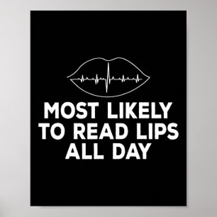 Sannolikt läsa Läppar Döv Asl med hörselförlust Poster