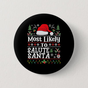 Sannolikt Salute Santa-Soldier jul Arm Knapp