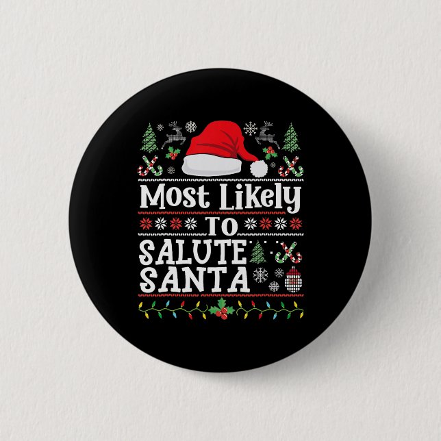 Sannolikt Salute Santa-Soldier jul Arm Knapp (Framsida)