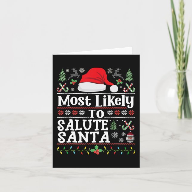 Sannolikt Salute Santa-Soldier jul Arm Kort (Framsida)