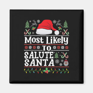 Sannolikt Salute Santa-Soldier jul Arm Magnet