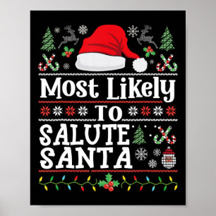 Sannolikt Salute Santa-Soldier jul Arm Poster