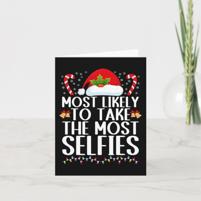 Sannolikt tar flest selfies familje jul kort (Framsida)