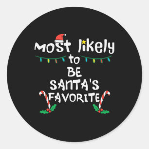 Sannolikt Tomtens Favorit Jul Xmas Familj Runt Klistermärke