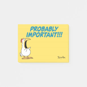 SANNOLIKT VIKTIG Panic Chicken av Sandra Boynton Post-it Block