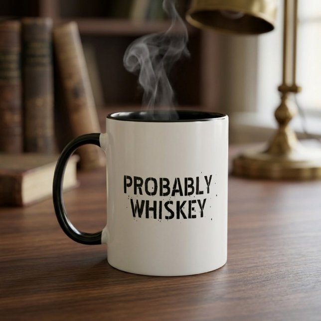 Sannolikt Whiskey Roligt Citat Typografi Mugg Pres (Skapare uppladdad)