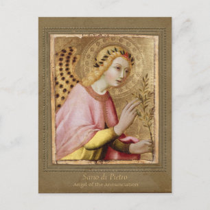 Sano di Pietro Annunciation angel CC0734 Sienese Vykort