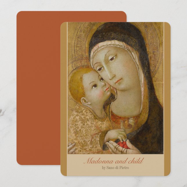 Sano di Pietro Tenderness madonna CC1079 Art-kort Inbjudningar (Fram/baksida)