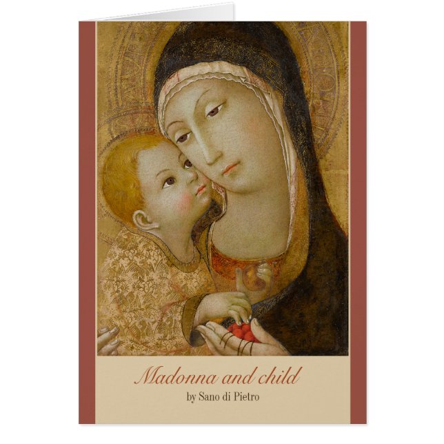 Sano di Pietro Tenderness madonna CC1081-kort Hälsningskort (Framsidan)