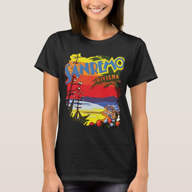 Sanremo Beach Riviera Solig Resa T-Shirt (Framsida)