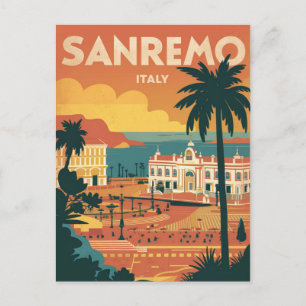 Sanremo, illustration av Italien, stil Vykort