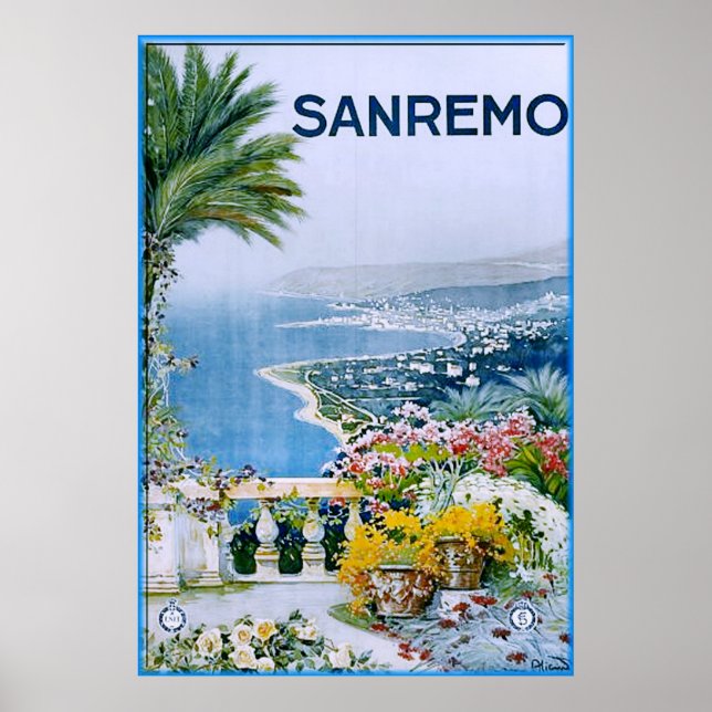 Sanremo, Italien Print (med gräns) Poster (Framsidan)