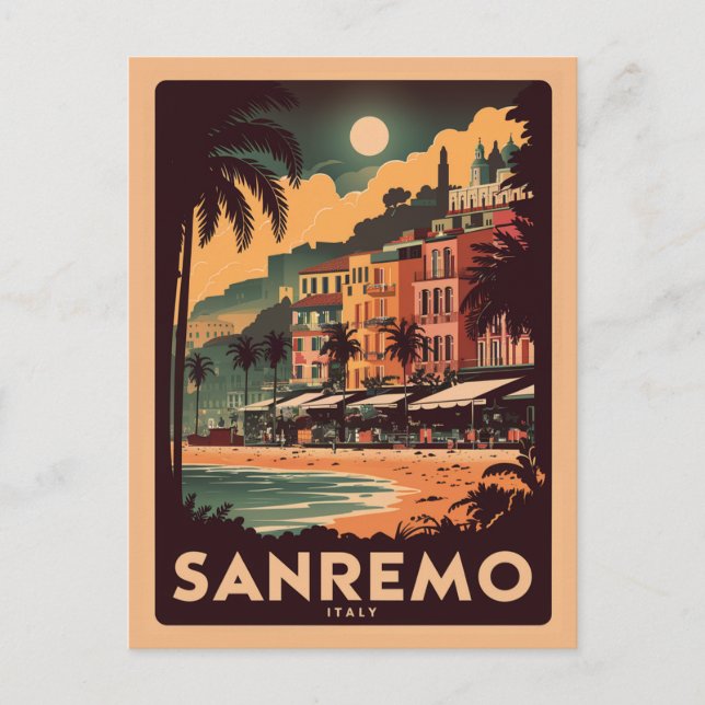 Sanremo, Italien, stil Vykort (Framsida)