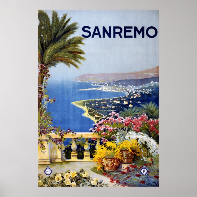 Sanremo Italien Travel Poster (Framsidan)