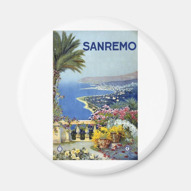 Sanremo Italien Vintage Magnet (Framsidan)