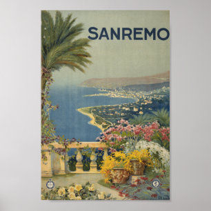 Sanremo Italien vintage resor art Poster