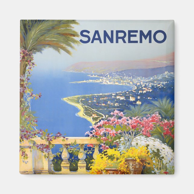 Sanremo Italien vintage resor Magnet (Framsidan)