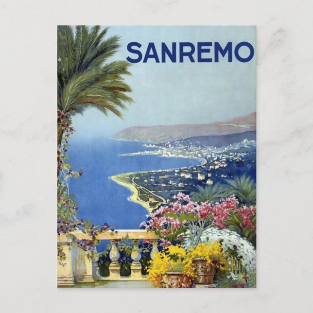 Sanremo Italien Vintage Vykort (Framsida)