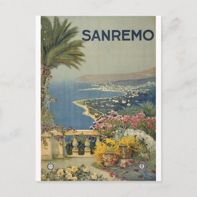 Sanremo poster 1920 vykort (Framsida)