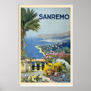 Sanremo San Remo Medelhavet Italien Världen Resa Poster