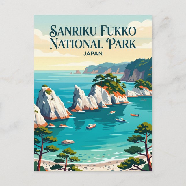 Sanriku Fukko nationalpark Japan Vykort (Framsida)