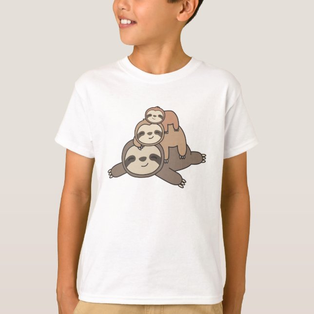 Sansande, söta djur för barn som sover t shirt (Framsida)
