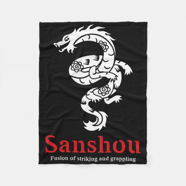 Sanshou Dragon Sanda kinesisk boxning kampsport _ Fleecefilt (Framsidan)