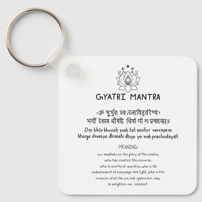 Sanskrit Gyatri Mantra Nyckelring (Framsida)