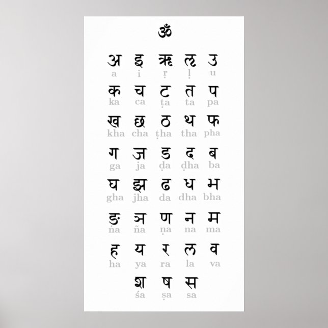 Sanskrit Poster utskrift, Värde Poster Pappert (pr (Framsidan)