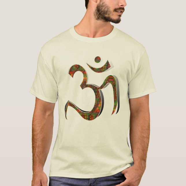Sanskrit Yoga OM Meditation Namaste T Shirt (Framsida)