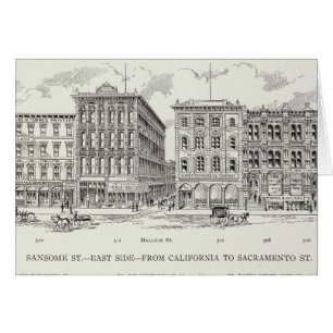 Sansome Öster side California och Sacramento Hälsningskort