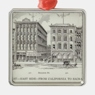 Sansome östlig sida Kalifornien och Sacramento Julgransprydnad Metall