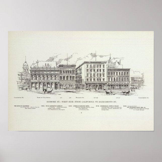 Sansome Väster side California och Sacramento Poster (Framsidan)