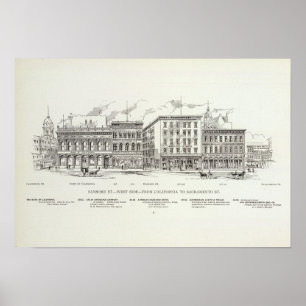 Sansome västra sida Kalifornien och Sacramento Poster