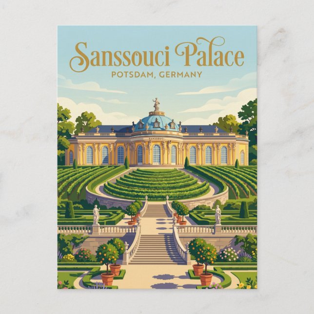 Sanssouci slott Tyskland Vykort (Framsida)