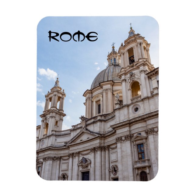 Sant Agnese Church i Piazza Navona - Rom Magnet (Vertikal)