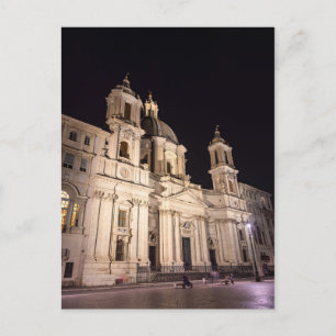 Sant Agnese Church i Piazza Navona - Rom Vykort