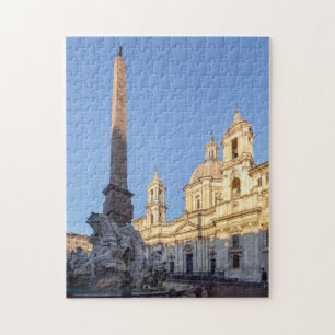 Sant Agnese Church vid Piazza Navona - Rom Pussel