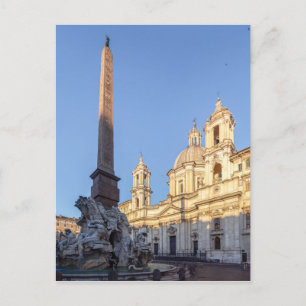 Sant Agnese Church vid Piazza Navona - Rom Vykort