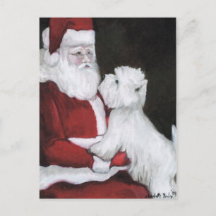Sant and Väster Hihland Terrier Hund Art Postkort Helg Vykort