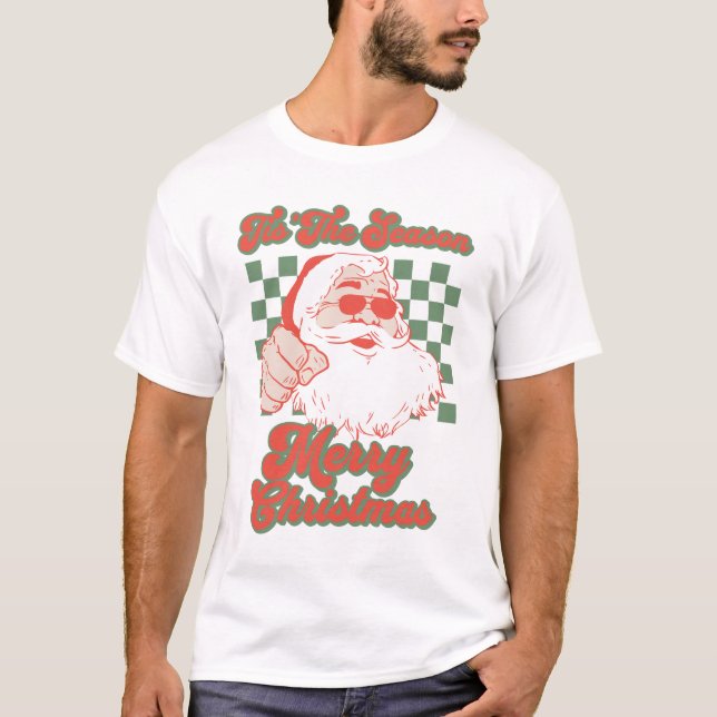 Sant Claus God jul T Shirt (Framsida)